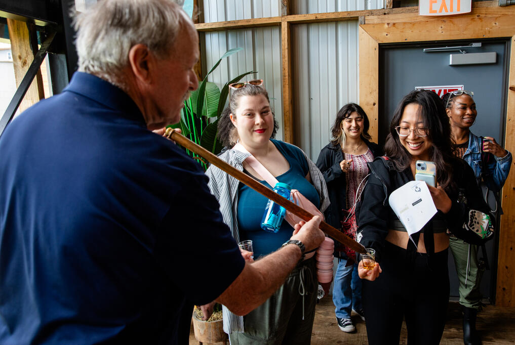 Tasting fresh bourbon